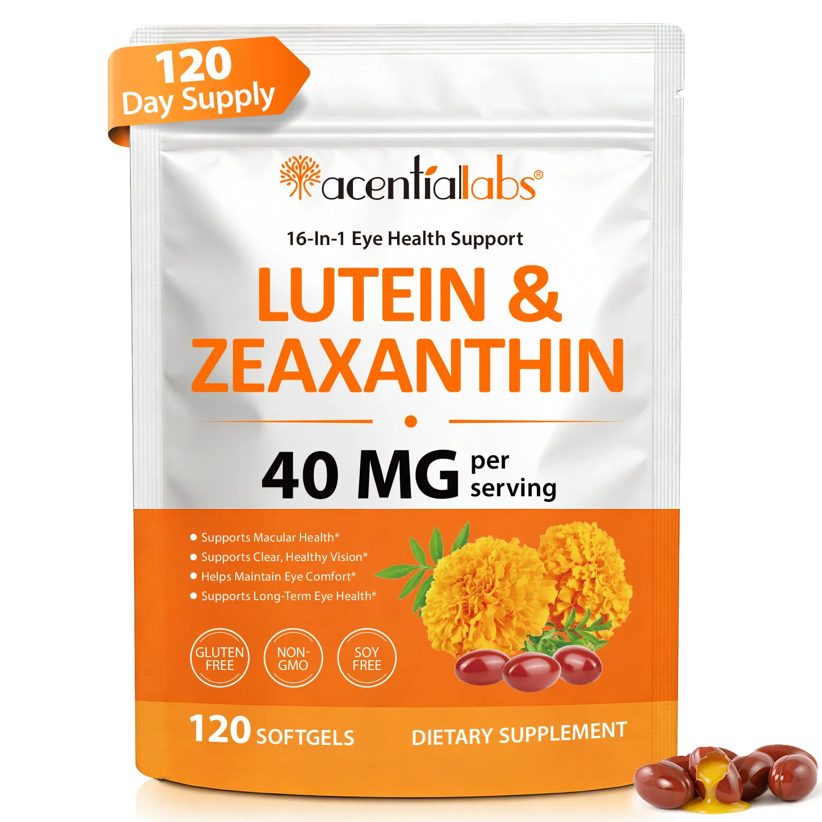 Acentiallabs — Lutéine & Zéaxanthine (120 Capsules) | Soin Vision & Santé Oculaire